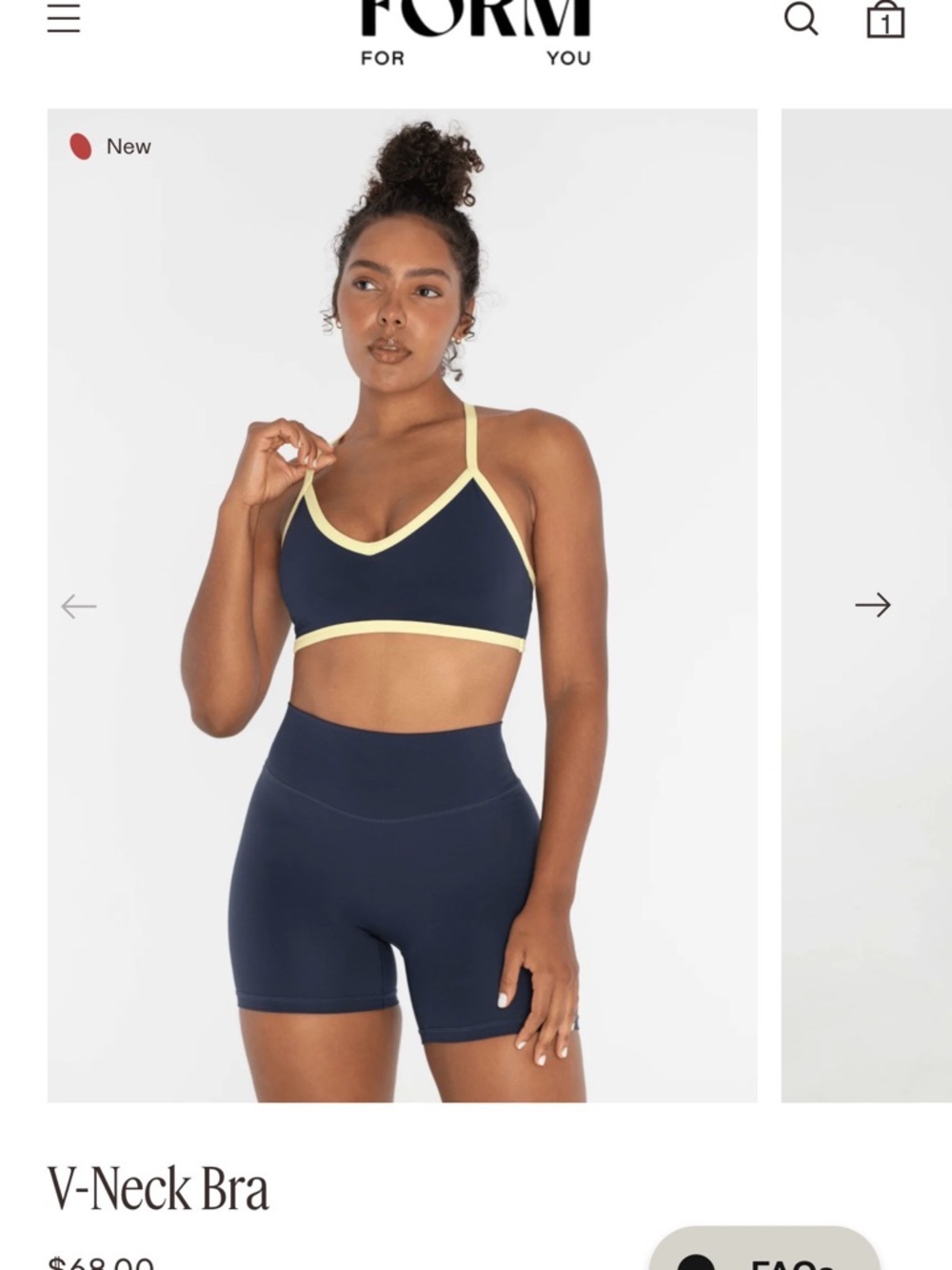 form activewear v neck bra navy medium